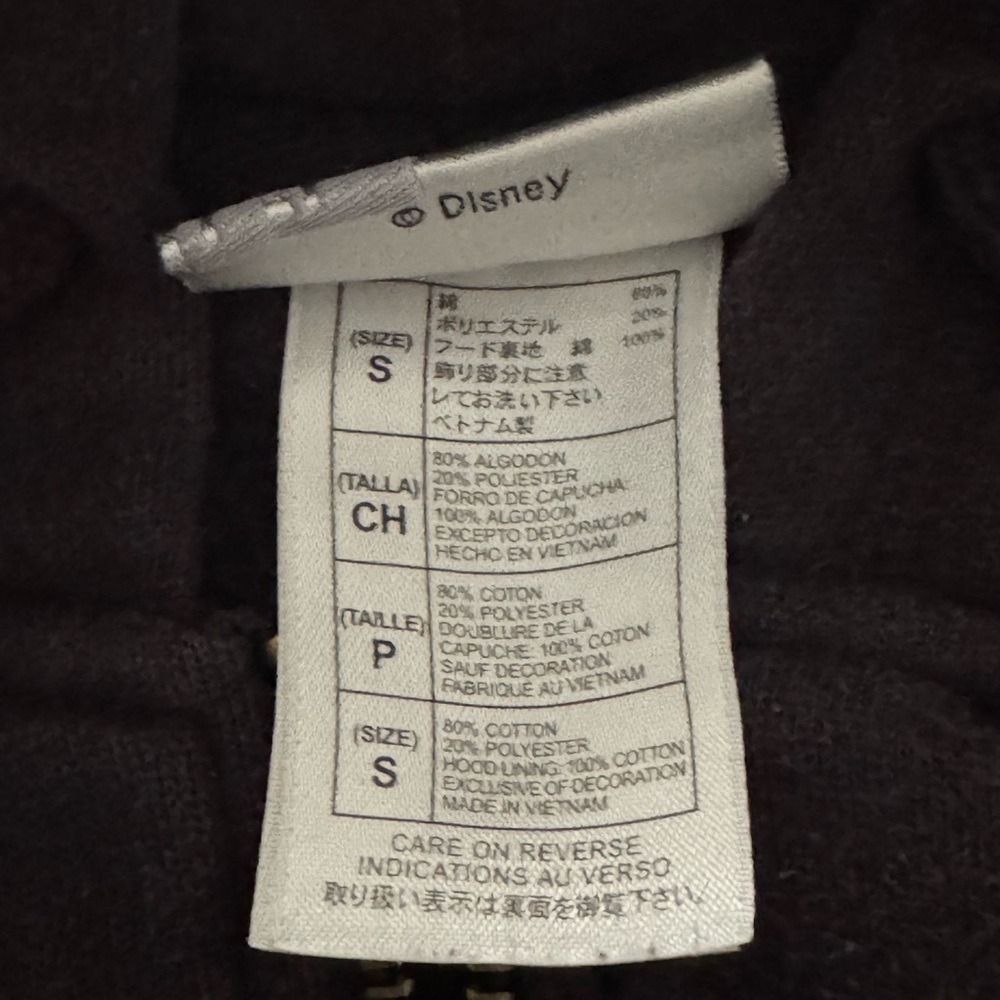RARE Disney Parks Mickey Mouse Tattoo Roses Hoodie Zip-Up w/Embellishments Sz.S - Picture 8 of 8
